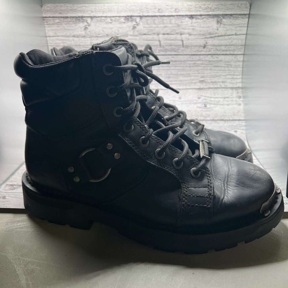 Harley Davidson Stealth Leather Boots Ankle Size 8